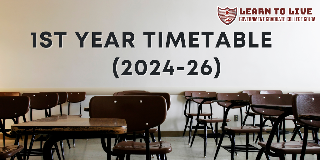 Timetable 1st year ggc gojra