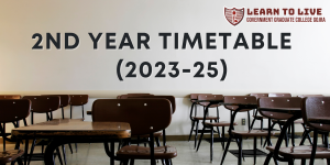 Timetable 2nd Year Class (2023-2025) w.e.f.15.08.2024